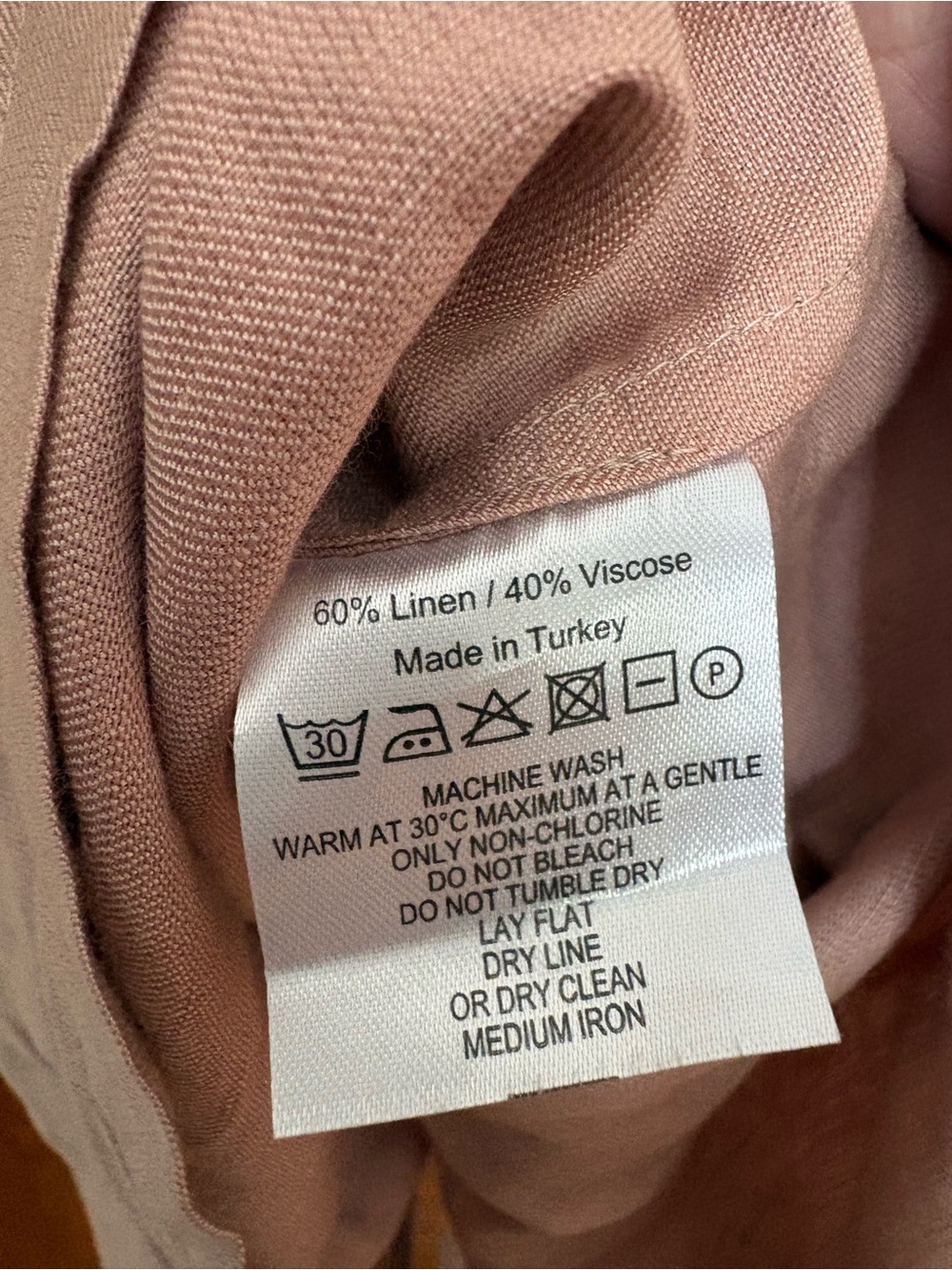 LIKE NEW Cuyana Blush Pink Belgian Flax Linen Blend Wrap Dress Size Small - Picture 6 of 6